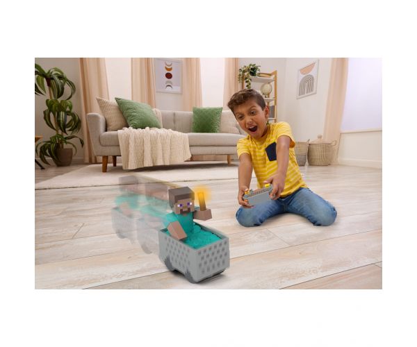 Minecraft RC excavator cu telecomandă cu figurina Steve – Mattel