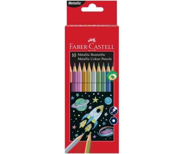 Faber-Castell: Set creioane colorate 10 bucăţi culori metal