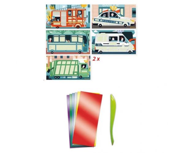 Sycomore: Artissimo Decorați cu folie metalică set creativ - Vehicule