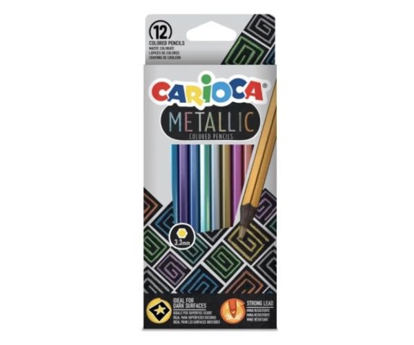 Metallic 12 bucăți creion de cărbune - Carioca