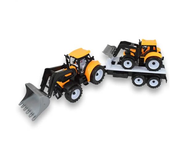 Engineering Truck: Set tractor din 2 părți cu remorcă și utilaj 46cm