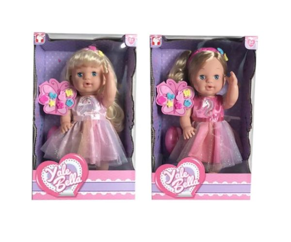 Păpușă cu păr face pipi în haine unicorn două variante cu accesorii 30cm