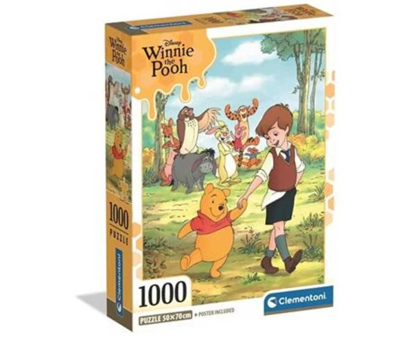 Winnie de Pluș și prietenii 1000 de piese puzzle cu poster - Clementoni