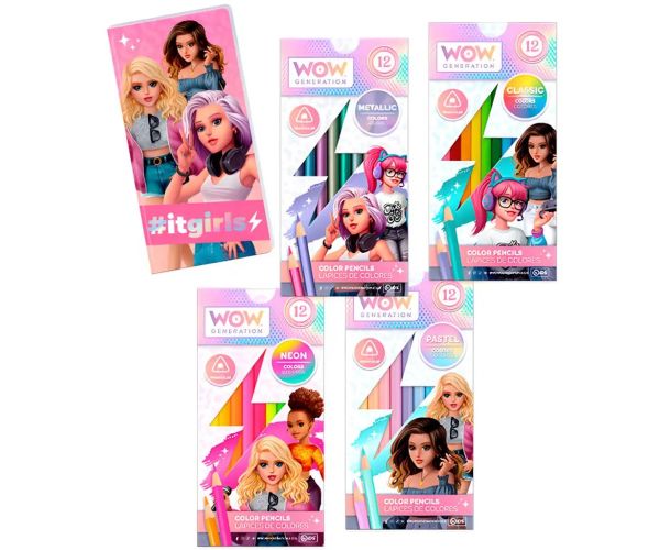WOW Generation: set de 48 de creioane colorate cu caiet de notițe.