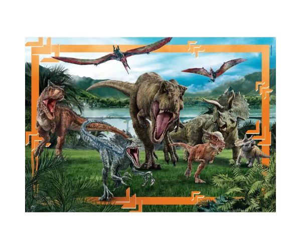 Jurassic World regatul dinozaurilor puzzle maxi supercolor de 104 bucăți - Clementoni