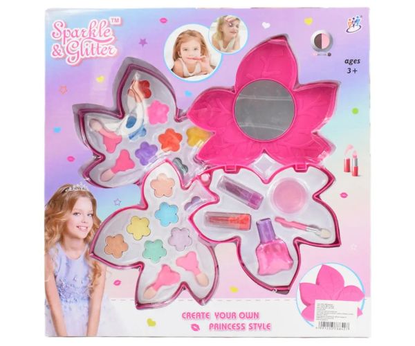Sparkle & Glitter: Set de machiaj în trei niveluri în formă de frunză cu oglindă