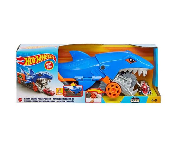 Hot Wheels: Shark Transporter set de joacă cu mașinuță - Mattel