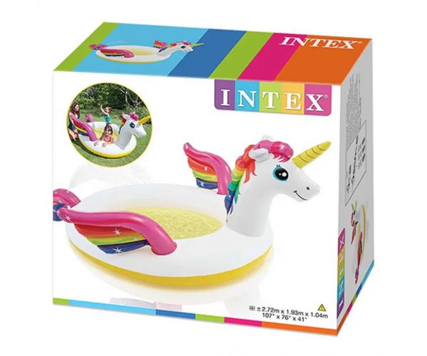 Intex: Unicorn piscină pentru copii stripitoare 272x193x104cm