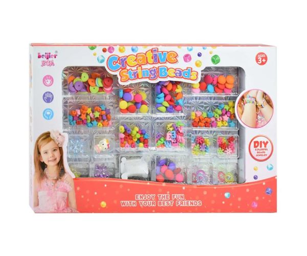 Creative StringBeads: Set de mărgele pentru bijuterii cu peste 200 de margele colorate și pandantive