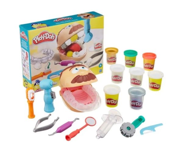 Play-Doh: Set de plastilină pentru dentist Dr. Drill N Fill cu accesorii - Hasbro