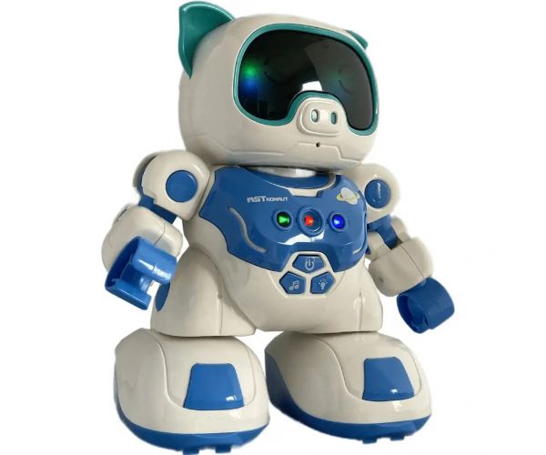 RC robot interactiv dansator porc cu telecomandă și cu efecte de lumina si sunet 20cm