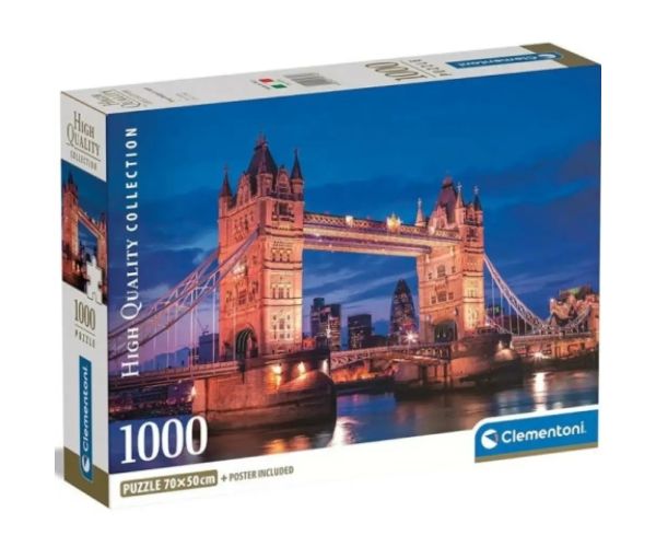 Tower Bridge noaptea HQC 1000 bucăți puzzle cu poster - Clementoni