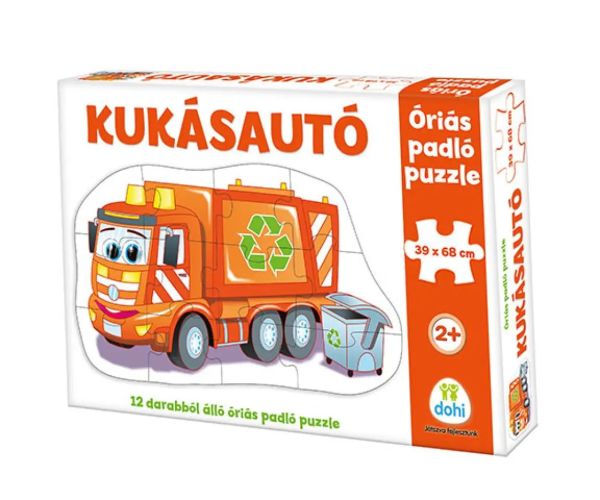 Mașină de gunoi puzzle uriaș de podea 12 bucăți