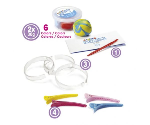 Modelight Bijoux set de făcut Brățară și Agrafă de păr set plastilină - Carioca