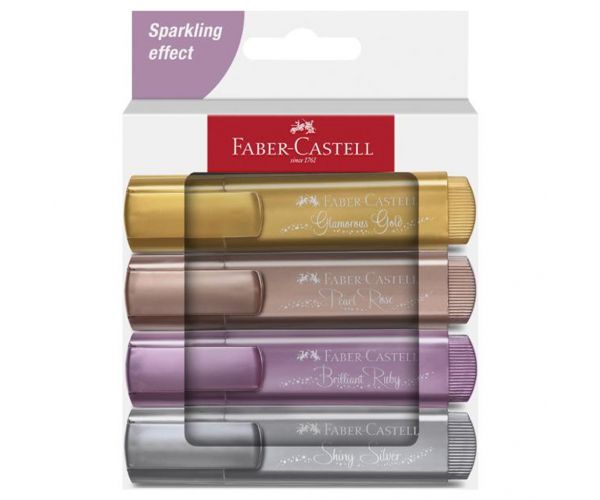 Faber-Castell: 1546 Set de 4 markere evidențiatoare metalice