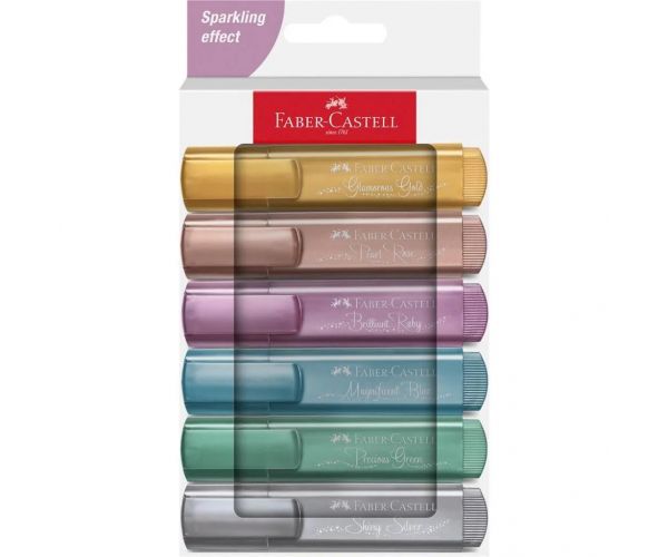 Faber-Castell: 1546 Set de 6 markere evidențiatoare metalice
