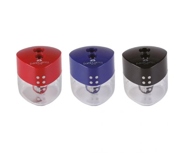 Faber-Castell: Ascuțitoare cu rezervor Grip cu două găuri, diverse modele, 1 buc.