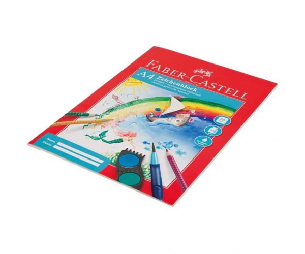 Faber-Castell: Bloc de desen A4 – 20 coli, hârtie de 100 g