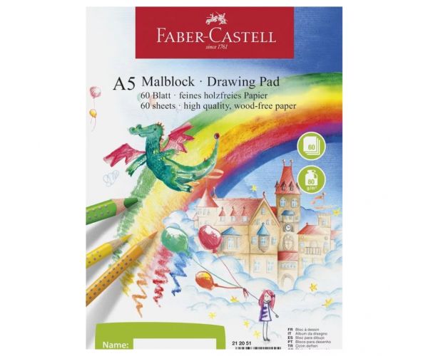 Faber-Castell: Caiet de desen format A5, 100 file, 80g