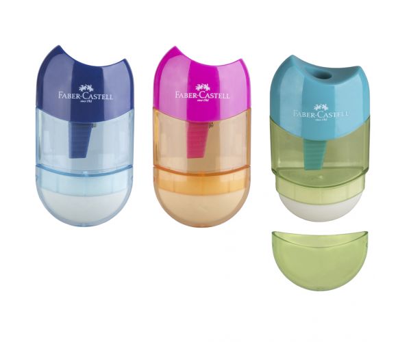 Faber-Castell: Culori la modă, ascuțitoare cu gumă de șters, în diferite variante, 1 buc.