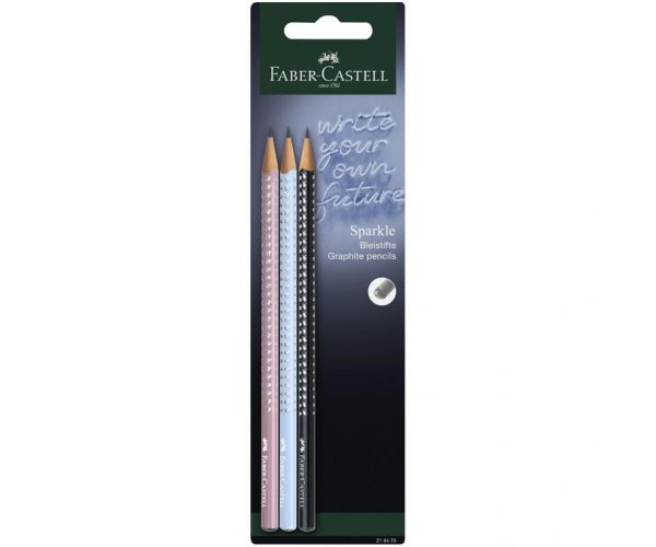 Faber-Castell: GRIP Sparkle Harmony set de 3 creioane grafit B
