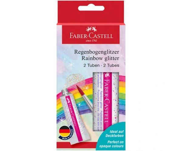 Faber-Castell: Lipici sclipici în culori de curcubeu 2x12ml