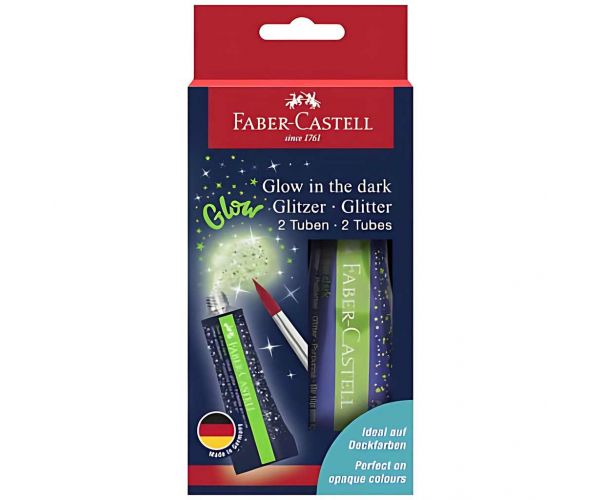 Faber-Castell: Lipici strălucitor care luminează în întuneric 2x12ml
