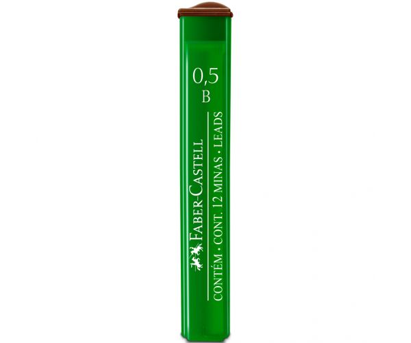 Faber-Castell: Mină de fier, set de 12 bucăți, 0,5 mm, B