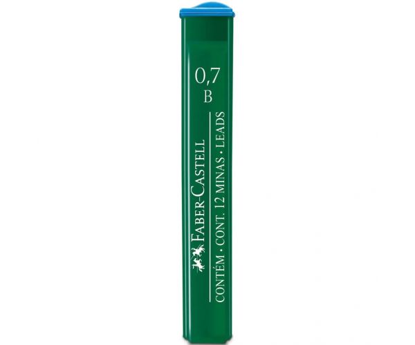 Faber-Castell: Mină de fier, set de 12 bucăți, 0,7mm, B