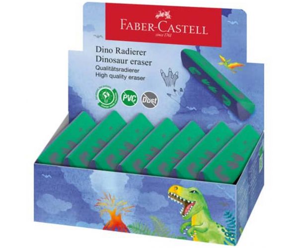 Faber-Castell: Radier triunghiular cu dinozaur, 1 buc.