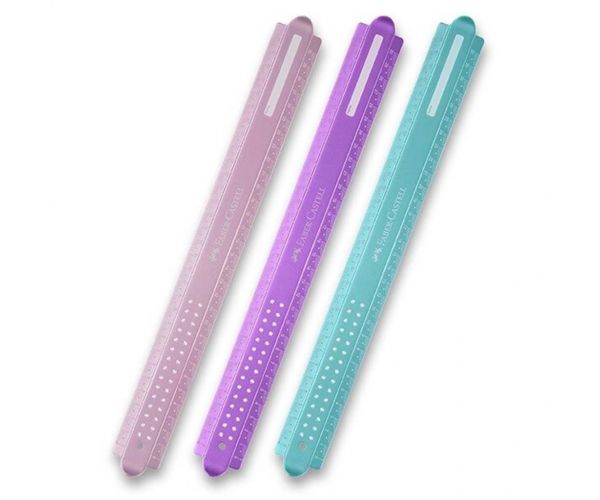 Faber-Castell: Riglă flexibilă Sparkle de 30 cm în diverse culori.