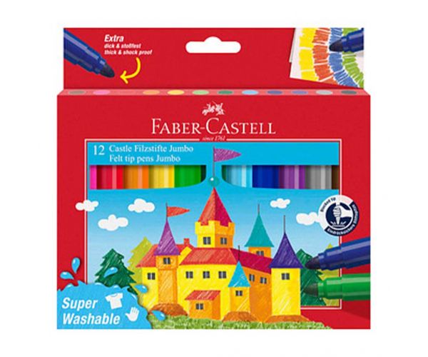 Faber-Castell: Set de 12 markere Jumbo lavabile