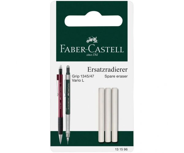 Faber-Castell: Set de 3 rezerve de gumă pentru creion mecanic Grip 1345/1347