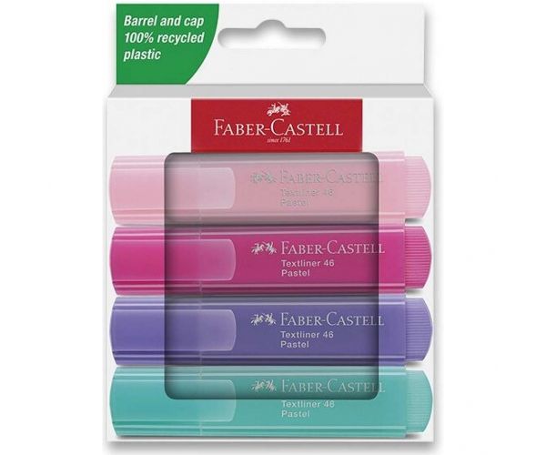 Faber-Castell: Set de 4 evidențiatoare în culori pastelate, 1546
