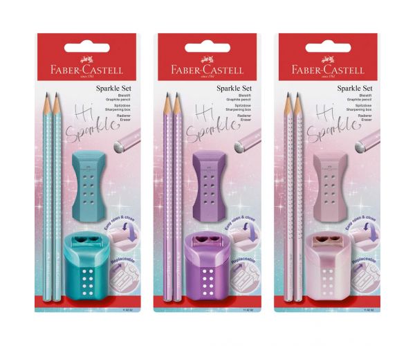 Faber-Castell: Set de 4 instrumente de scris SPARKLE, disponibil în mai multe variante, 1 buc.