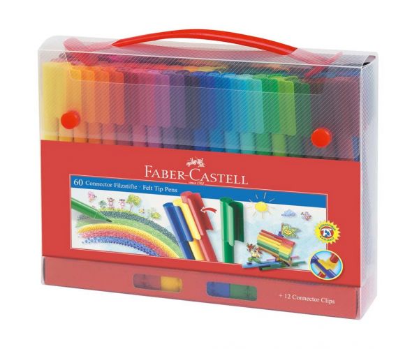 Faber-Castell: Set de carioci Connector – set de 60 bucăți în cutie practică