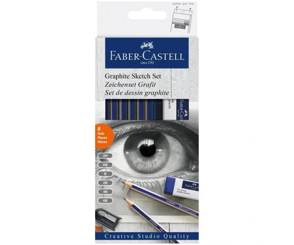 Faber-Castell: Set de creioane grafit pentru schiță, 8 bucăți