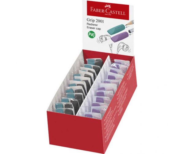 Faber-Castell: Set de radiera cu capac GRIP în mai multe variante, 2 bucăți