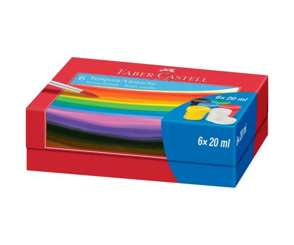 Faber-Castell: Set de tempera la borcan, 6x20ml