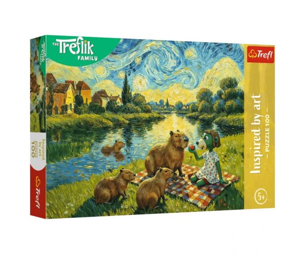 Familia Treflik: Hrănirea capibarei, puzzle de 100 de piese – Trefl