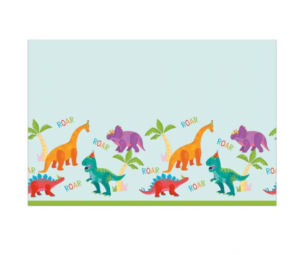 Față de masă din plastic Petrecere cu dinozauri 120x180 cm