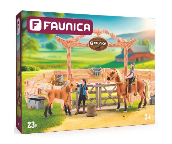 Faunica: Set de joacă cu cai și călăreți, 23 de piese - Woodyland