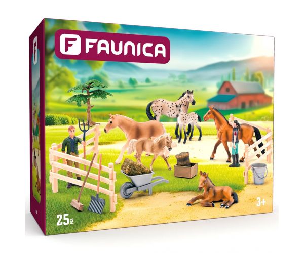 Faunica: set de joacă cu 25 de piese cu cai - Woodyland