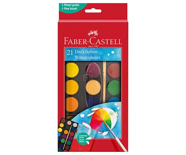 Faber-Castell: Acuarelă 21 bucăți set cu discuri de 30mm