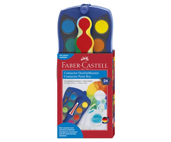 Faber-Castell: Acuarele 24 culori set albastru