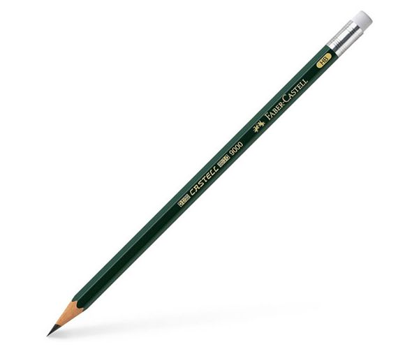 Faber-Castell: Castell 9000 creion grafit cu radieră HB