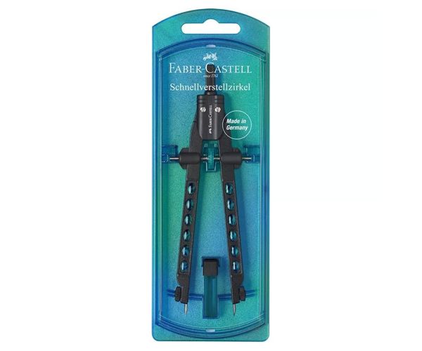 Faber-Castell: Factory perlă albastră set compas cu reglator rapid