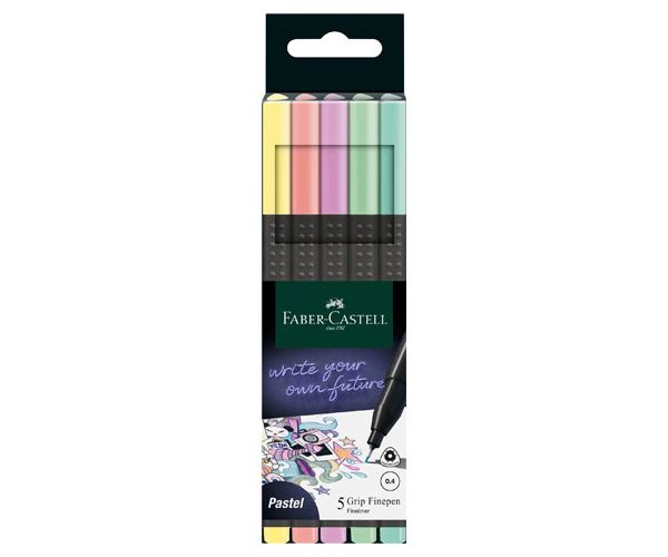 Faber-Castell: Grip 0,4mm pastel marker subțire set 5 bucăți