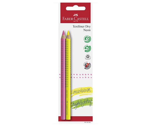 Faber-Castell: Grip Jumbo Neon textliner creion 2 bucăți set
