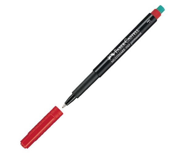 Faber-Castell: Multimark marker cu alcool F 0,6mm roşu